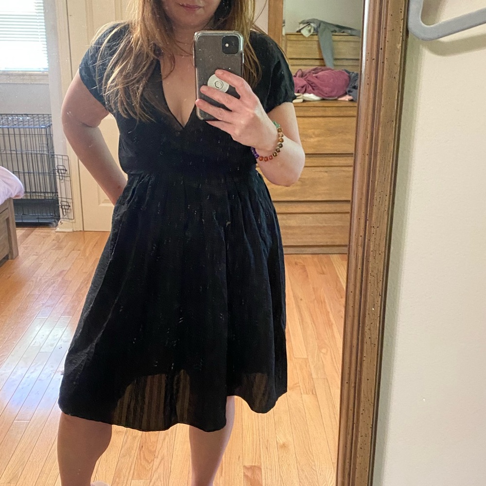 Balenciaga vintage black silk dress  size 38 (sz 6)